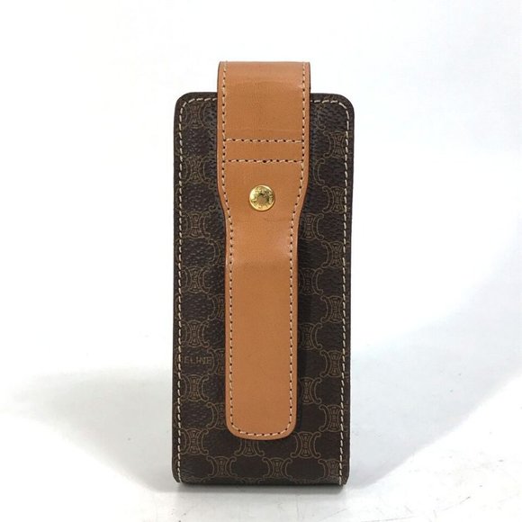 CELINE Macadam Pouch accessory case Leather/PVC Brown - Picture 9 of 16